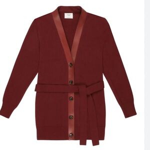 New-Bally
tie-waist wool cardigan with leather